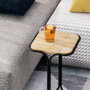Hanah Home SHB-001-A Mesa de Centro de Madera y Metal, Negro y Natural, 30x52x30 cm